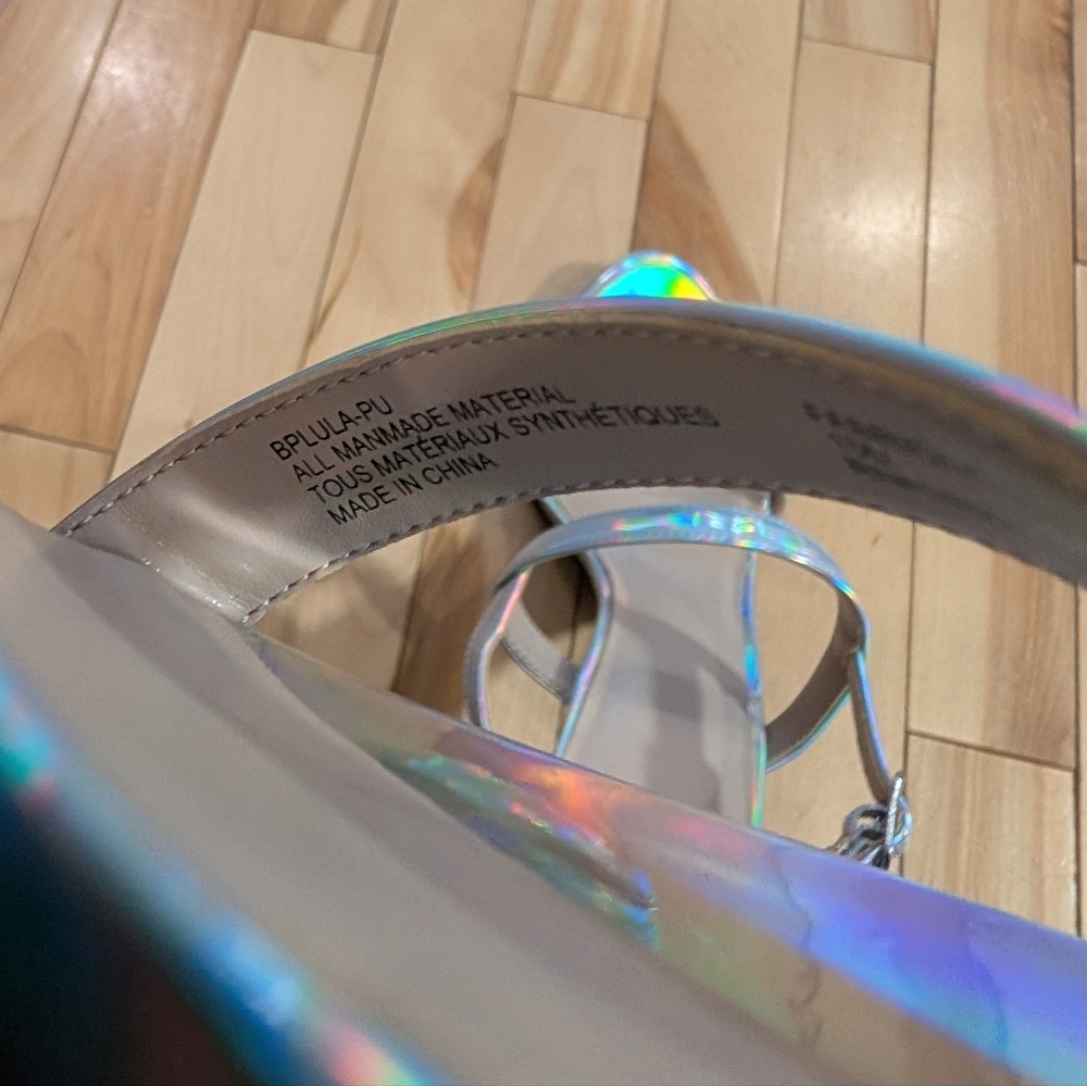 New! BP. | Lula Holographic Block Heel Sandals - Size 9 - Picture 5 of 13